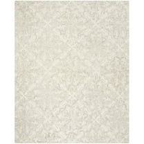 SAFAVIEH Blossom Githa Geometric Wool Area Rug, Ivory/Grey, 8' x 8' Round