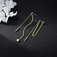 thumbnail image 4 of Solid 925 Sterling Silver Bar Dangle Earrings for Women Minimalist Dangle Earrings Threader Chain, 4 of 13