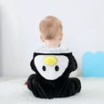 thumbnail image 4 of URMAGIC Toddler Newborn Baby Boy Dinosaur Costume Flannel Hooded Romper Jumpsuit Infant Cartoon Animal Outfit #Penguin, 4 of 10