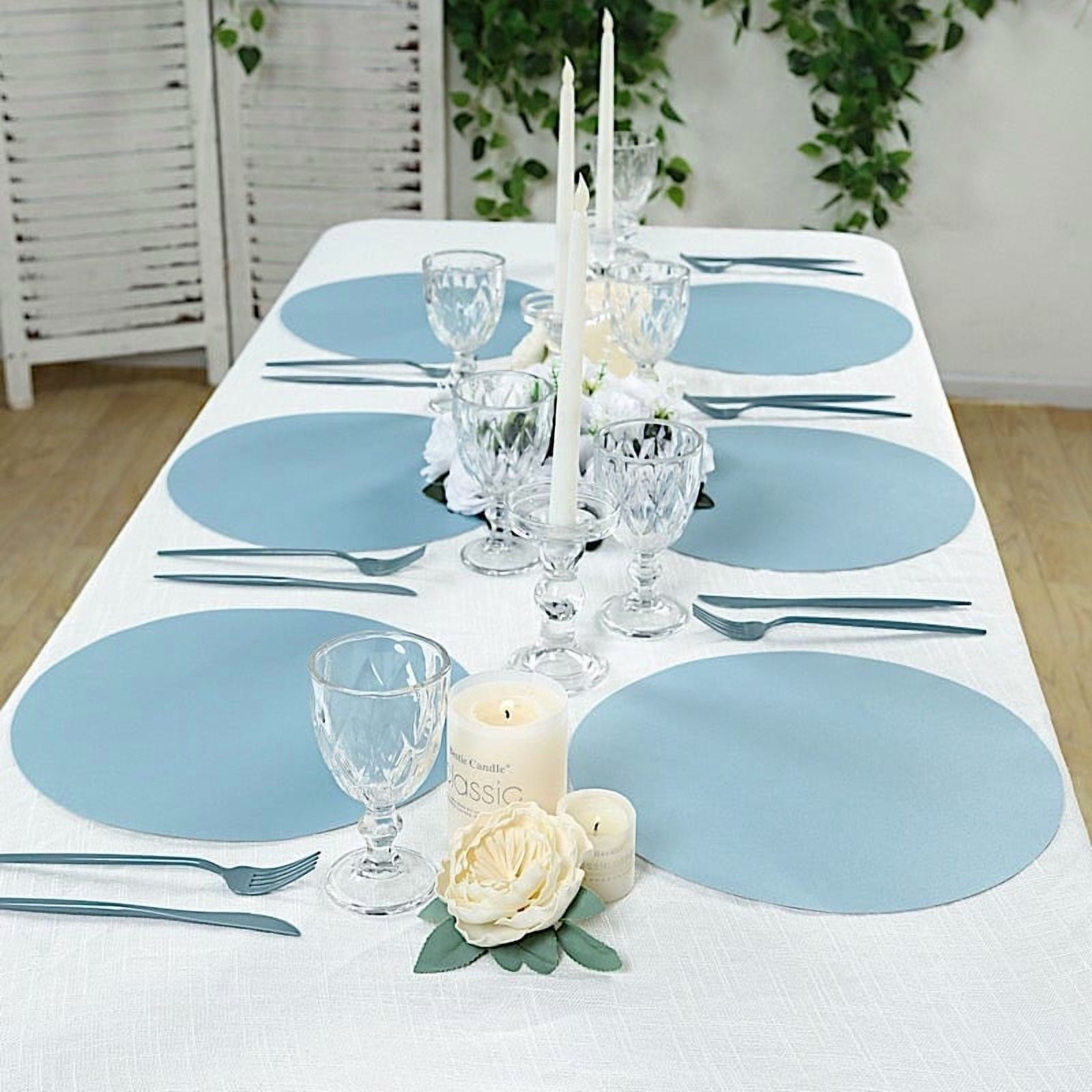 Balsa Circle 50 Round 13 in Dusty Blue Disposable Paper Table Placemats Party Events Decorations Supplies