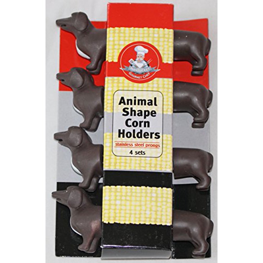 Gourmet Chef Animal Shaped Corn on the Cob Holders, 4 Pairs (Dachshund
