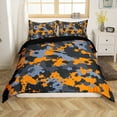 thumbnail image 1 of Erosebridal Housse de Couette Armée Militaire Simple, Literie Camouflage Aquarelle Taille Simple, Orange Bleu, Réversible 2 Pcs (Sans Couette), 1 of 7