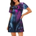 thumbnail image 1 of Fotbe Hip-Hop Glasses Gorilla Bata de Dormir para Mujer con Estampado, Camisón de Algodón de Manga Corta, Ropa de Dormir Casual, 1 of 6