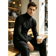 thumbnail image 5 of Men Casual Turtleneck Slim Fit Basic Tops Lightweight Long Sleeves Top Underwear Male Blouse T-Shirt, 5 of 6