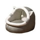 thumbnail image 1 of Nido semicerrado para gatos, cueva con juguete colgante y base antideslizante. gris, 1 of 9