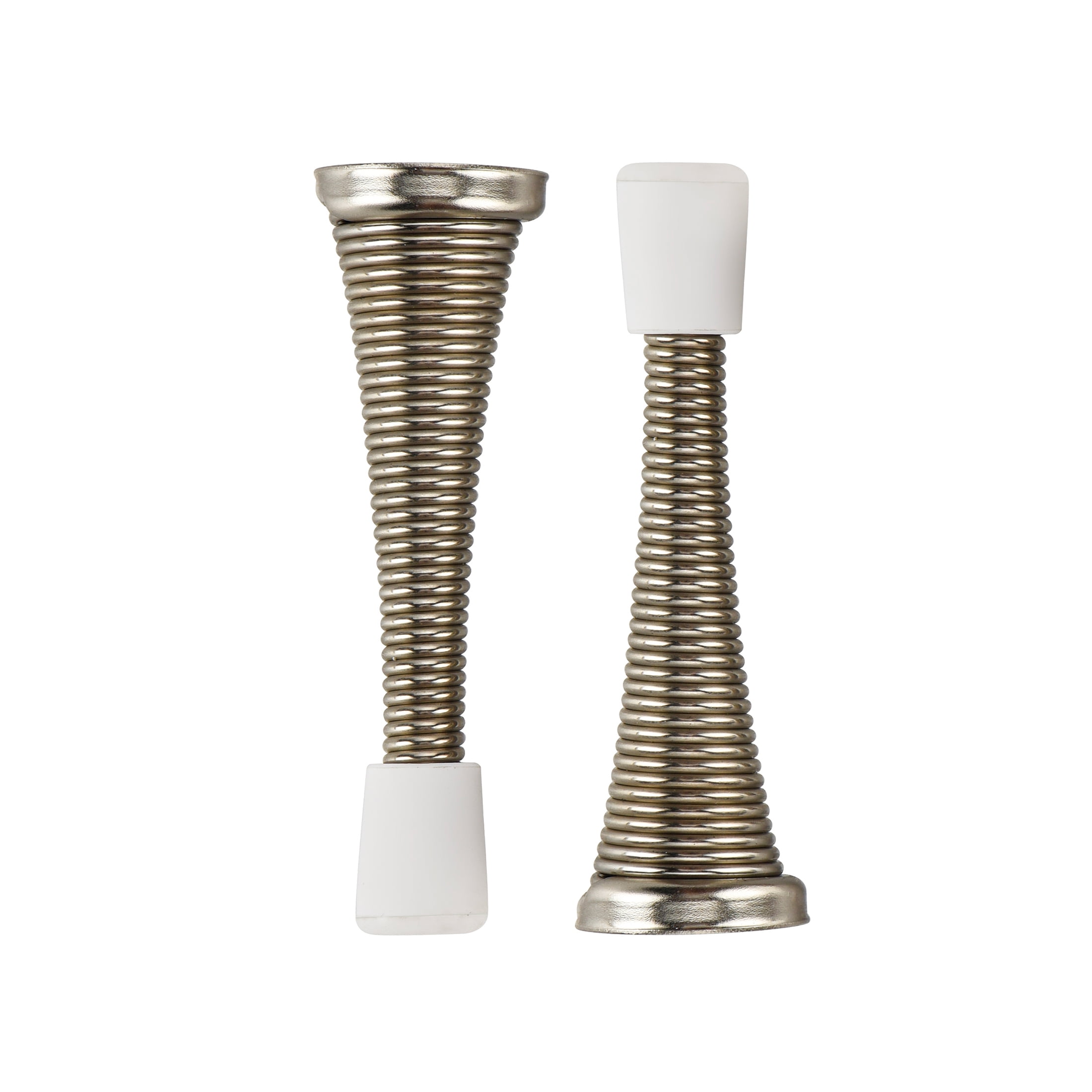 (2 pack) Hyper Tough New Spring Doorstop, Satin Nickel, 2 Pack, 0.795 X 2.9 X 0.795 inch