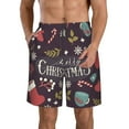 thumbnail image 2 of Uemuo Merry Christmas Pattern Men's Swim Trunks Hawaiian Beach Bathing Suit Swimsuits Beach Quick-Dry Shorts with Pockets-Large, 2 of 9