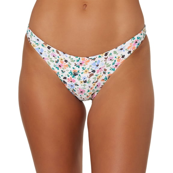Juniors' Maggie Ditsy-Floral Printed Cheeky Bikini Bottoms Multi Color M