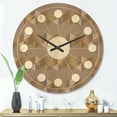 thumbnail image 2 of Designart 'Square Retro Design VI' Mid-Century Modern Wood Wall Clock, 2 of 5
