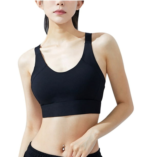 1 piece yoga sports bra women's vest style beautiful back long section  cross beautiful back solid cup shockproof outer wear fitness
