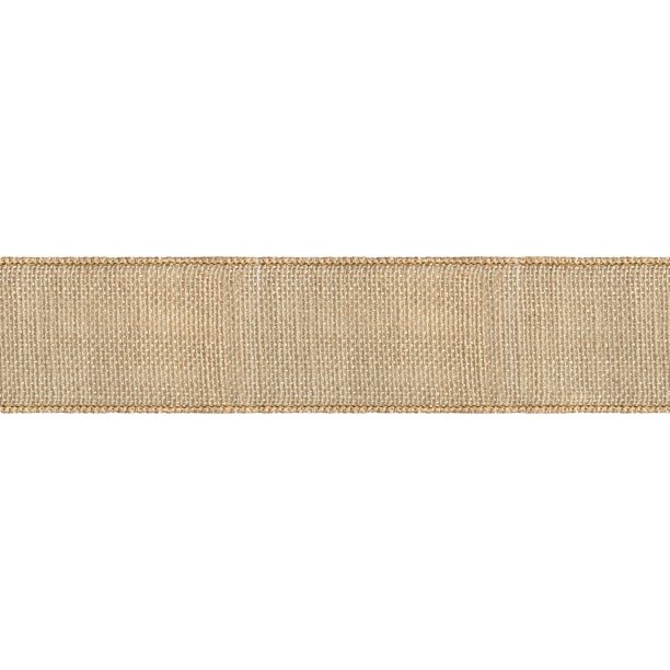 Wired Burlap Ribbon 11/2" x 9', Natural