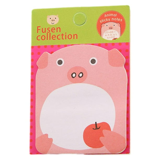 Bearachild Notas adhesivas de animales bonitos, nota Kawaii, papelería para estudiantes, marcapáginas para escuela y oficina, Bloc de notas, Suministros de escritura y corrección Cerdo