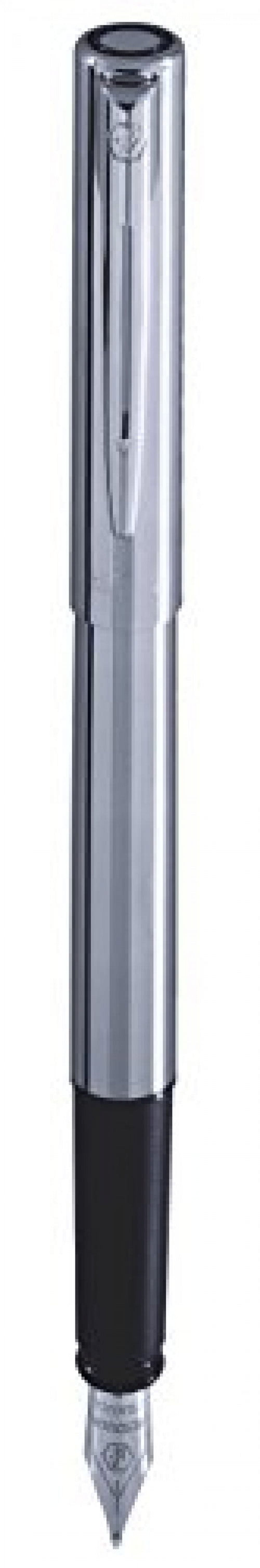 Waterman® Allure Fountain Pen, Fine Point, 0.5 mm, Chrome Barrel, Blue Ink