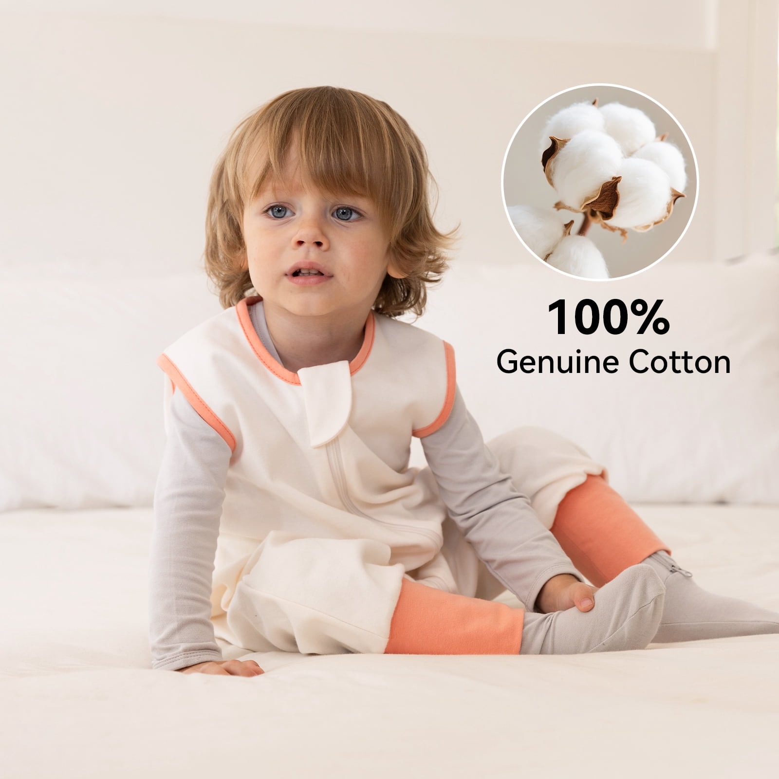 3 Pack-0.5 Tog Lightweight Summer Toddler Sleep Sack with Feets 6-12 Months 100% Cotton Breathable Sleep Sack with Legs 2-Way Zipper Wearable Blanket