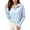 Blue, variant on Women’s Ice Silk UPF Sun Protection Hooded Jacket, Full Zip Cropped Long Sleeve Lightweight Summer Outdoor Coat One Size Fits All