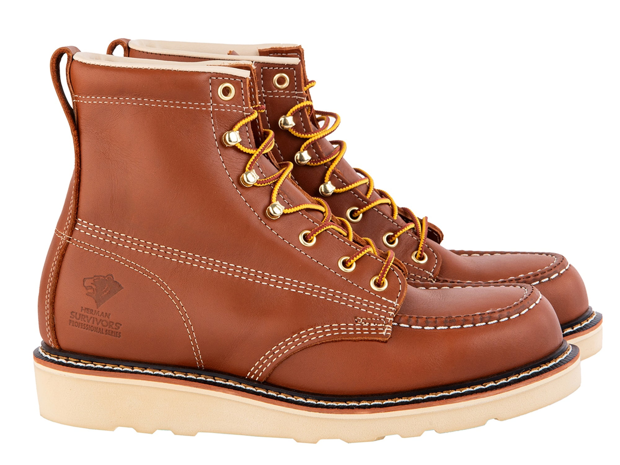 Herman Survivors Professional Men's Soft Toe Full Grain Leather Backhaul Brown Work Boots