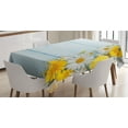 thumbnail image 1 of Ambesonne Yellow Flower Tablecloth Rectangular Table Cover, Saesonal Garden, 52"x70", Yellow Pale Blue, 1 of 3