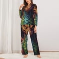 thumbnail image 2 of Sigee Whimsical Dragon Color Cool for Women’s Pajama Sets Long-Sleeved Pjs Sets for Women 2 piece Sleepwear-XX-Large, 2 of 7