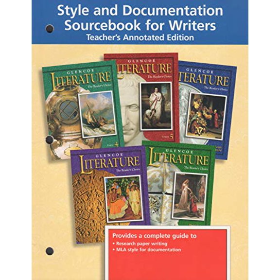 Pre-Owned Style and Documentation Sourcebook For Writers Teacher's Annotated Edition (Glencoe English), 9780078212482, 0078212480, Paperback,