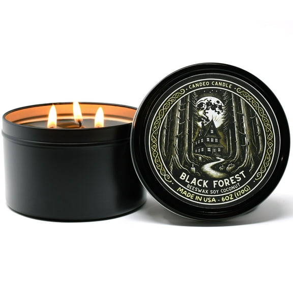 Black Forest, 12oz Triple Wick Soy Candle Tin, Made with Soy Beeswax and Coconut, Halloween