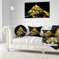thumbnail image 3 of Designart Fractal Golden Blue Structure - Contemporary Throw Pillow - 12x20, 3 of 5