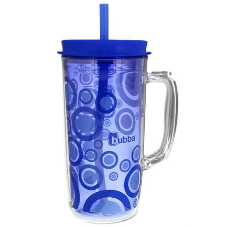 Bubba Envy Insulated Tumbler with Straw, 48oz-Ideal Travel Mug with Handle that is Impact, Stain, Sweat, and Odor Resistant-Insulated Water Bottle to Take on the Go- Serenity with Blue Bubble