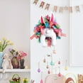thumbnail image 4 of Easter Bunny Wreath – Spring Front Door Decoration with Plush Rabbits, Faux Flowers, Eggs & Carrots, Festive Easter Wall or Porch Decor for Home, 4 of 4