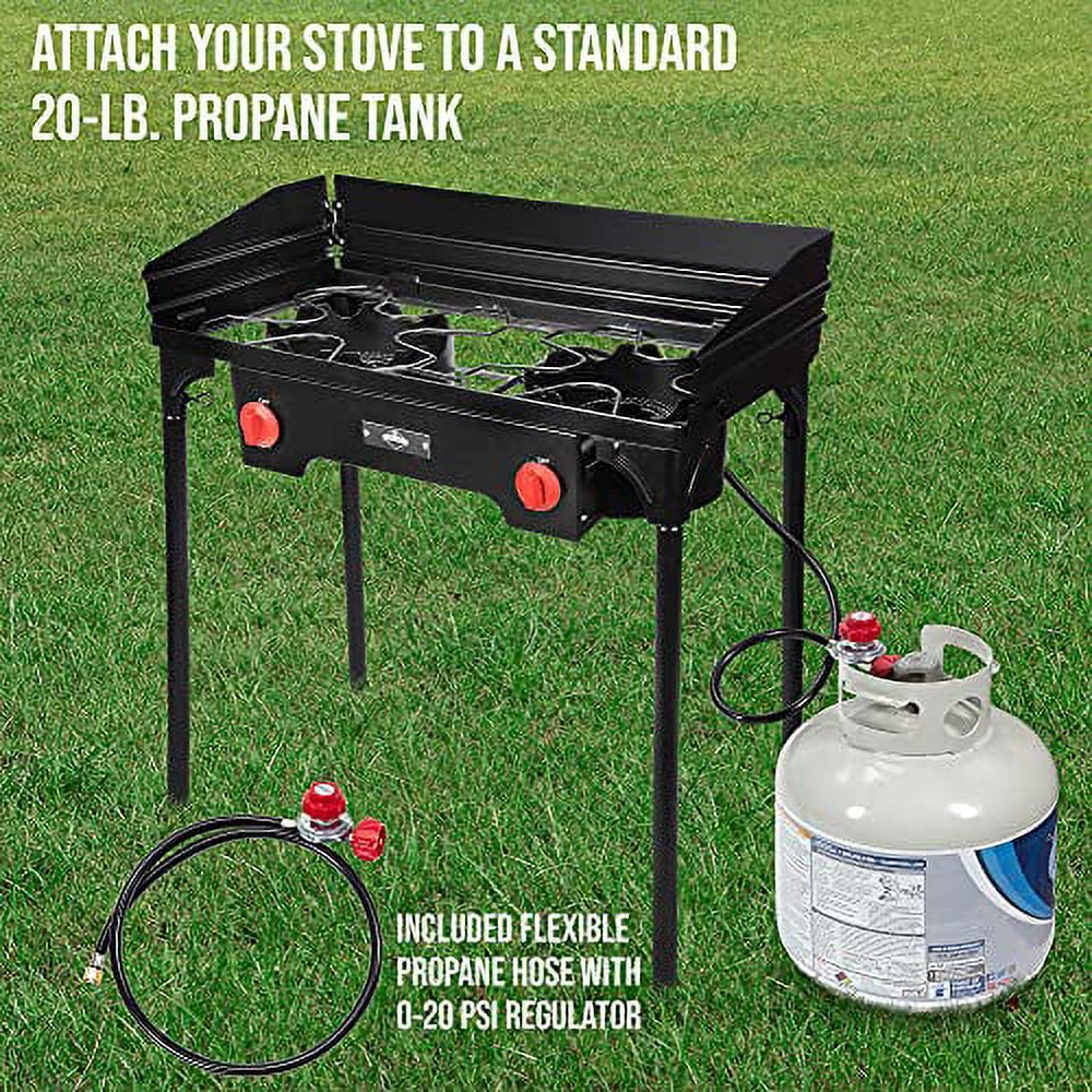 Hike Crew Portable 2 Burner Gas Stove for Outdoor Cooking