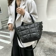 thumbnail image 1 of Women Nylon Shoulder Bag Design Space Padded Messenger Bag Solid Color Handbag, 1 of 10