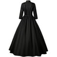 thumbnail image 5 of RYDCOT formal Victorian Dresses for Women Ball Gown Long Sleeve Turndown Collar Steampunk Medieval Renaissance Costumes Evening Party Maxi Dresses or Clearance, 5 of 6