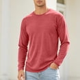 thumbnail image 5 of ZRGHAOYLQ Men's Long Sleeve Lounge Pajama Lightweight Quick Dry Lightweight Casual Tee Shirts Breathable Comfortable Crewneck Tops, 5 of 9