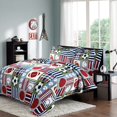 thumbnail image 2 of Smuge Boys Sports Bedding Queen Quilt,3Pcs Football Bedspreads Lightweight Reversible Patchwork Coverlets with 2 Pillow Shams, 2 of 9