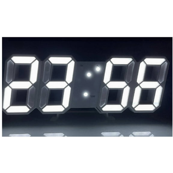 CCOCC Digital Clock,3D Display Digital Calendar,Auto-Dimming Digital Wall Clock with Temperature Conversion,Voice-Controlled Digital Clock