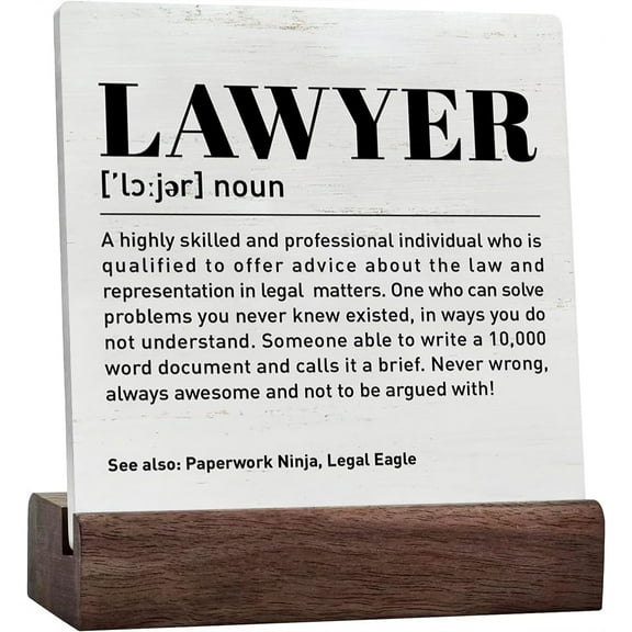 Ceramic Sign 4x4 Inch Lawyer Gifts For Men Women Law Student School Graduation Gifts Lawyer Retirement Thank You Appreciation Gifts For Lawyer Legal Eagle Plaque Sign with Wood Stand Office Desk Decor