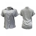 thumbnail image 4 of Womens Button Down Blouse Shirts Short Sleeve V Neck Casual Loose Collared Tops with Pockets, 4 of 5