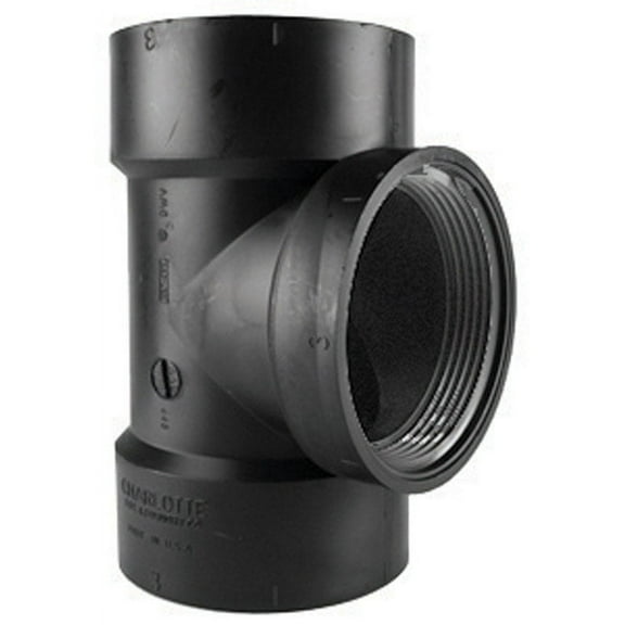 Charlotte Pipe 4 in. Hub x 4 in. Dia. Hub ABS Flush Cleanout Tee