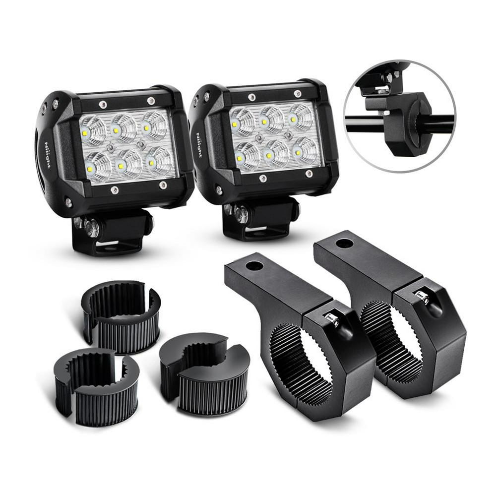 Nilight 2PCS 4 Inch 18W Flood LED Light Bars Off Road Driving Fog Lights With OffRoad Light