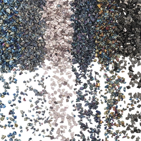 1 Box 120G 6 Colors Crushed Glass Glitter Broken Pieces Irregular Chunky Metallic Stone Sprinkles Flakes Small Chips DIY
