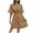 Khaki, variant on Summer Plus Size Dresses for Womens 2025 Fashion New Patchwork Lace V-neck Waist Cinching Solid Color Dress