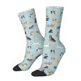 thumbnail image 1 of Balery Cartoon Doodle Puppy Calcetas Largas con Estampado para Hombre y Mujer – Suaves y Transpirables, Talla Única (US 5-11), 1 of 6