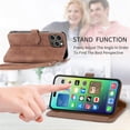 thumbnail image 7 of SYITOOCK Phone Case for iPhone 14 Pro Max, Shockproof PU Leather Wallet Case with Card Slots Anti-Scratch Stand Magnetic Flip Zipper Pocket Cover for iPhone 14 Pro Max, Brown, 7 of 7