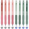 thumbnail image 1 of baomifa-8Pcs Retractable Erasable Gel Pens, 4 Blue & 4 Black Ink 0.5 mm Fine Point with Cute Eraser, Smooth Write Quick Dry School Office Note Taking Journaling Supplies (Pink & Green), 1 of 4