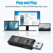 TSV USB 3.0 Portable Card Reader for SD, SDHC, SDXC, MicroSD, MicroSDHC, MicroSDXC, All-in-One Design - USB 3.0 Micro SD and SD Card Reader fits for Mac, Windows, Linux, Chrome, PC, Laptop
