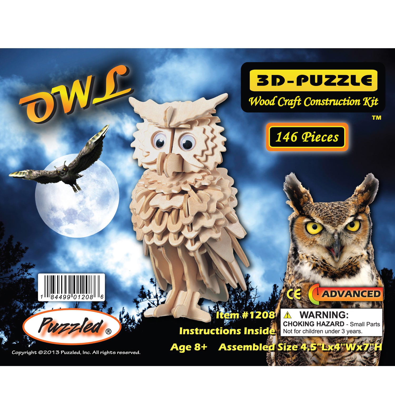 OWL Woodcraft Construction Kit New Bird Wooden 3D Model Puzzle KIDS/ADULTS 