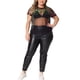 thumbnail image 2 of Blusa de fiesta para mujer de tallas grandes Agnes Orinda, transparente de malla holográfica, 4X, púrpura y verde, 2 of 6