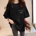 thumbnail image 2 of Women T-Shirt Casual Daily Shirts Cozy Short Sleeve Loose Tee Tops, 2 of 2
