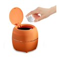 thumbnail image 1 of Mini bote de basura redondo para escritorio con tapa, plástico, para el hogar, cocina, baño, oficina (naranja), 1 of 5