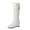 White, variant on Women'S Stylish High Shaft Winter Boots Ladies Fashion Solid Color Leather Belt Buckle Cotton Boots Plush Wedge Heel Thick Soled Long Boots Women'S Plush Slip-On House Shoes