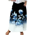 thumbnail image 2 of Summer Savings Clearance!Viikei Plus Size Skirts for Women,Women's Printed Elastic Waistband Pleated Pocket Skirt With Mid Calf Skirt Navy XXXL, 2 of 5