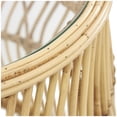 thumbnail image 4 of DecMode 21" x 21" Brown Rattan Handmade Wavy Woven Accent Table with Glass Top, 1-Piece, 4 of 10
